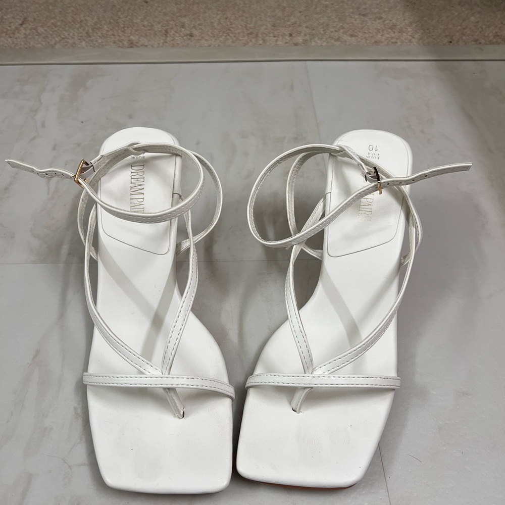 Dream Pairs White Strappy Heels